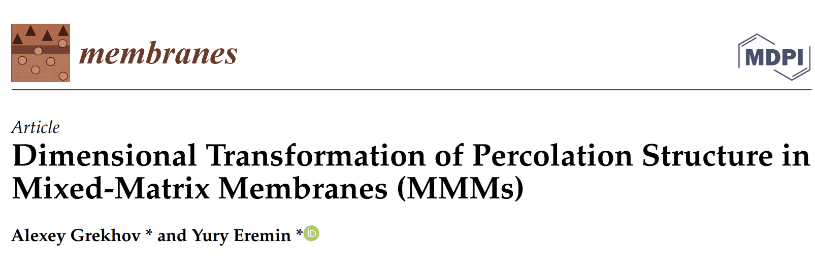 Dimensional Transformation of Percolation Structure in Mixed-Matrix Membranes (MMMs)